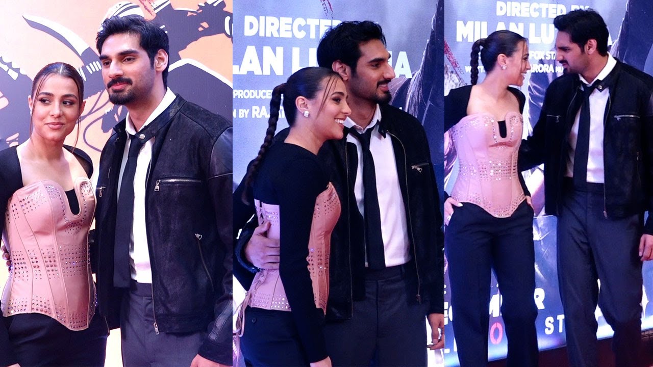 Ahan Shetty Cute Moment With Real Life Gf Tania Shroff At The Premier Of His Debute Movie Tadap