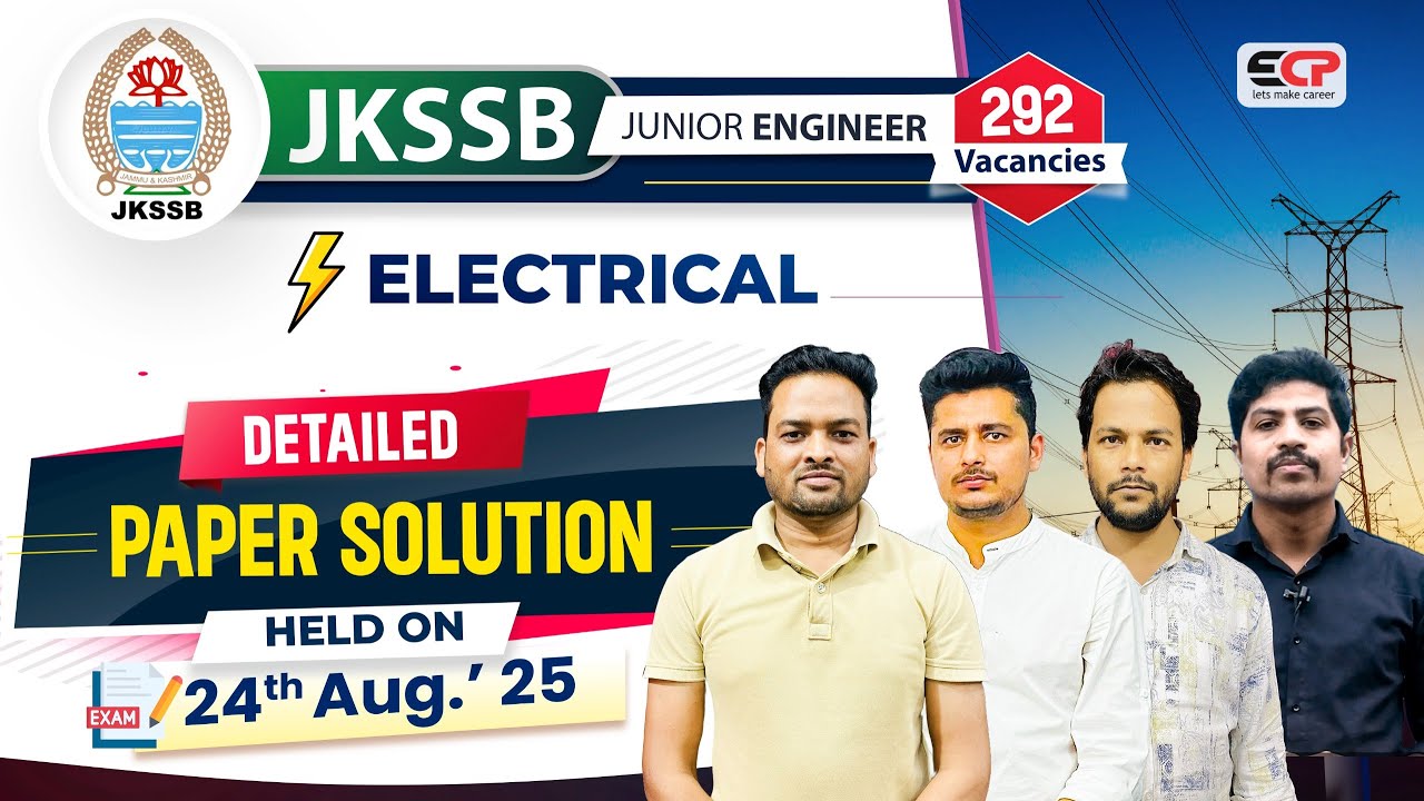 Detailed solution of JKSSB JE Electrical written exam held on 24th August 2025