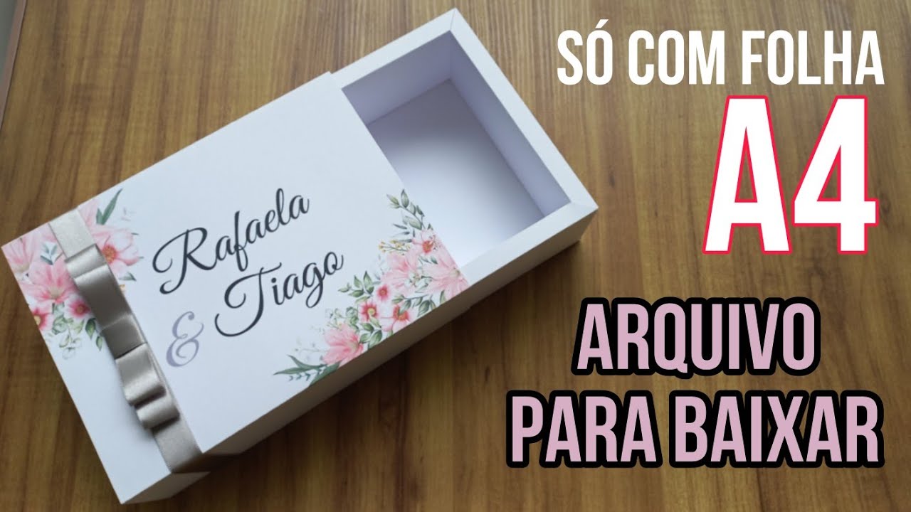CAIXA PARA PADRINHOS TODA EM PAPEL A4 | ARQUIVO PARA BAIXAR