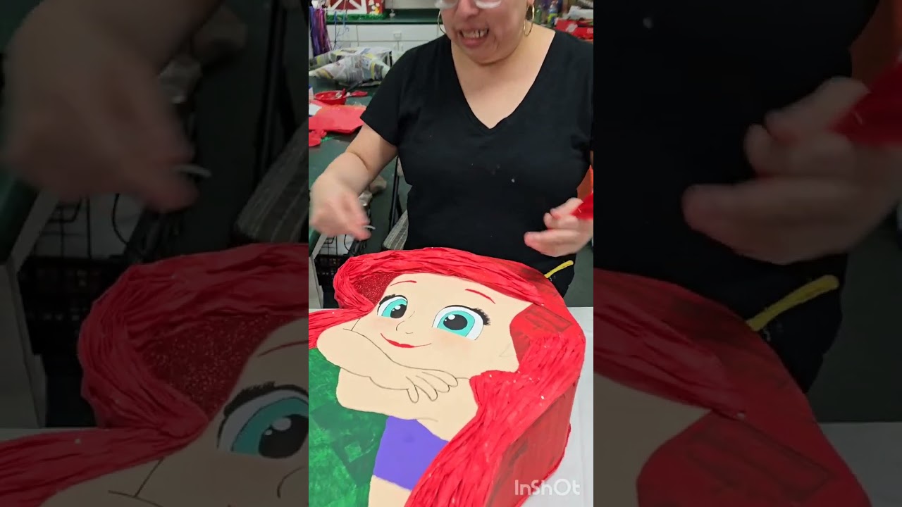como hacer el pelo de la piñata ariel  la sirenita