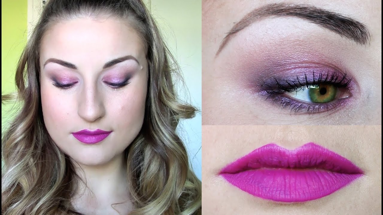 TUTORIAL:Maquillaje de ojos MALVA/morado/ROSADO/magenta y labiosMATE Vintage Romance FROZEN Inspired
