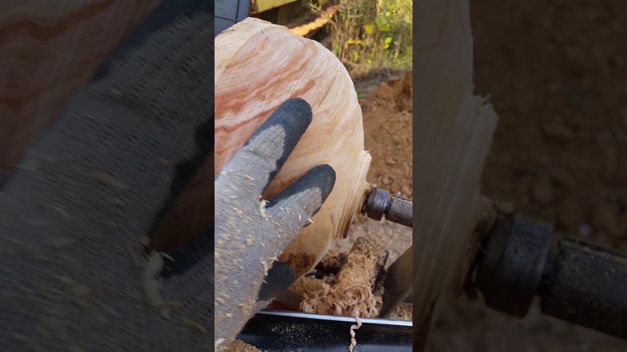 Cherry wood, how to rough turn a wooden bowl with a simple 12" lathe
