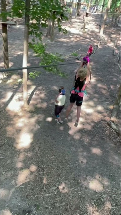 Zip lining at Tree Trekkers outdoor aerial adventure park