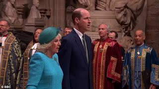 Queen Camilla and Prince William led the royals at the Commonwealth Day service in Westminster Abbey