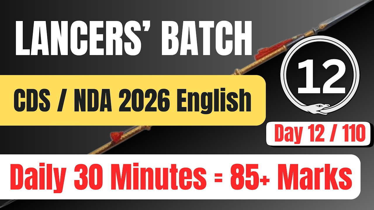 Parts-Prehend  CDS + NDA 2026  Day 12 / 110 