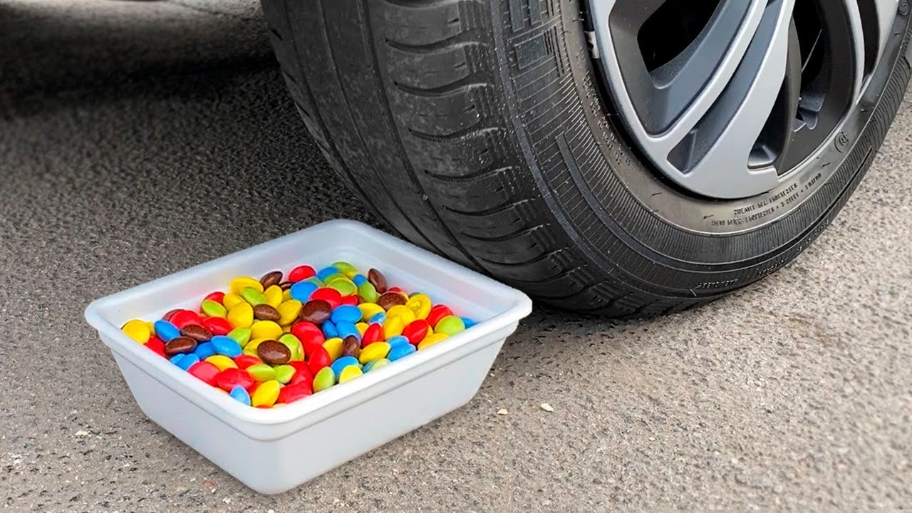 Car crushing. Crushing crunchy toys. crushing crunchy &amp; soft things by car! - experiment: halloween pumpkins vs car vs food.