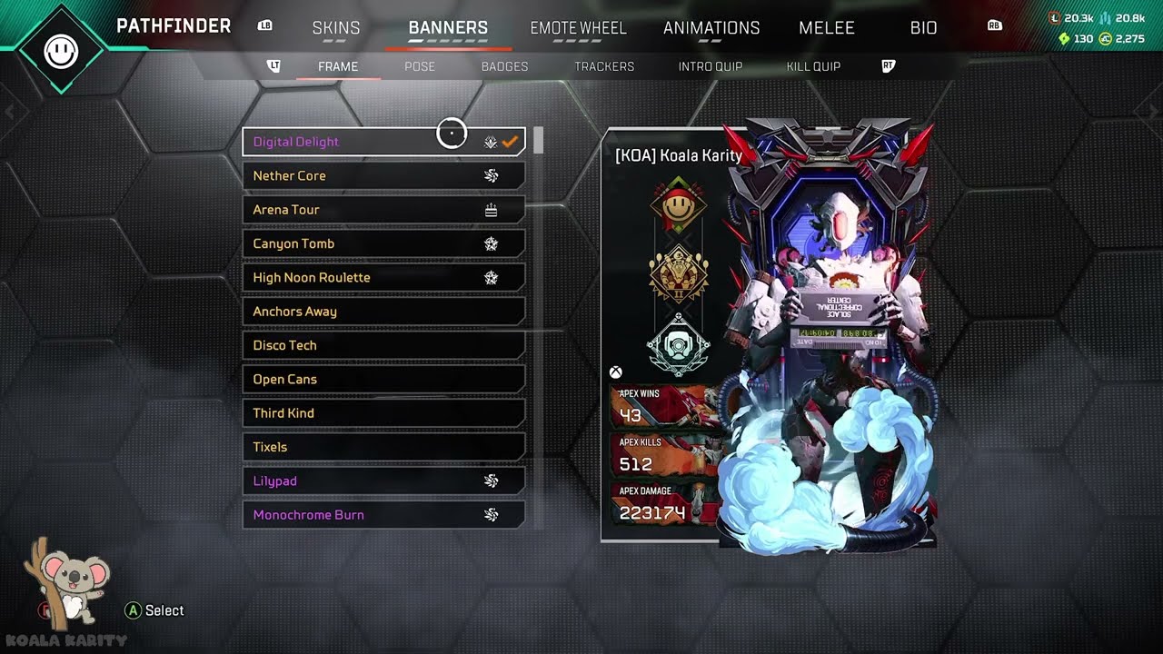 Banner Frames with New Legendary Skin for Pathfinder (Golem), S26 Wild Iron [Apex Legends - Sept.25]