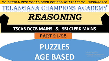 TGCAB DCCB Reasoning Crash Course_Part 21 #reasoning #trending  #dccb #sbimains #viral #crashcourse