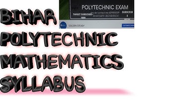 Bihar polytechnic exam mathematics syllabus 2020