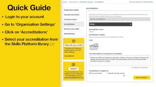 Skills Platform - Adding an Accreditation