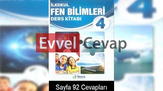 4. Sınıf Fen Bilimleri Ders Kitabı Cevapları Sözcü Yayıncılık Sayfa 92