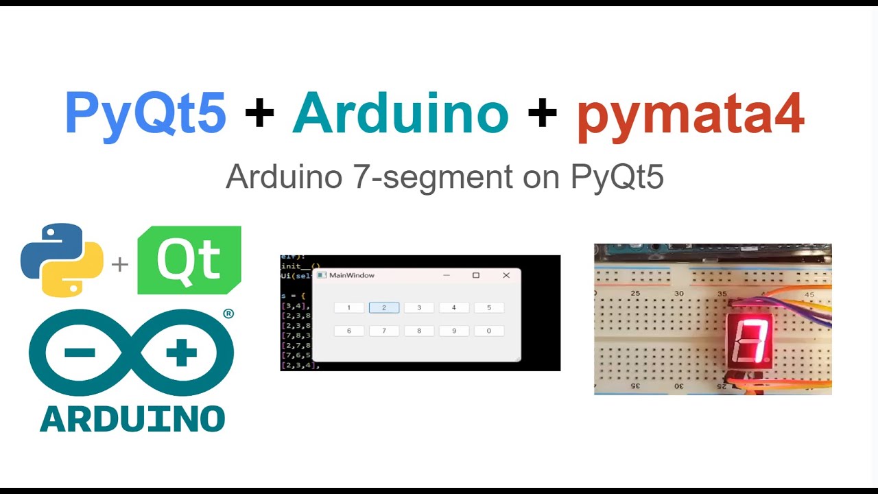 (pymata4) Arduino 7-segment on PyQt5 GUI - YouTube