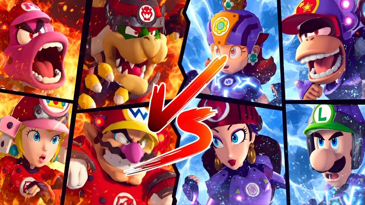 Mario Strikers Battle League Football: Power Duo Bowser & Wario vs Daisy & Pauline