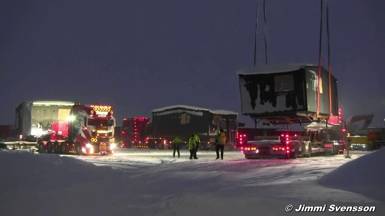 Team Tapani Trucking x3 Moved mobile homes   February 2026 Kiruna Sweden   LONG Version