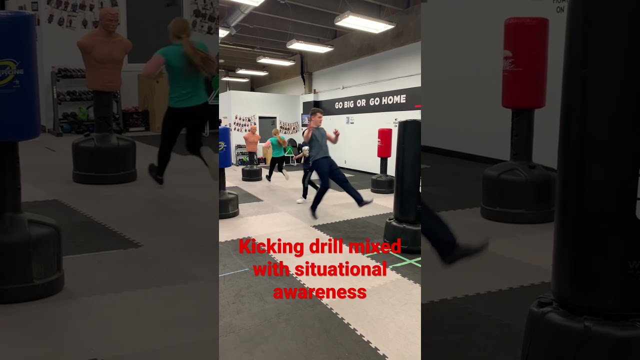 Making a kicking drill more interesting. 