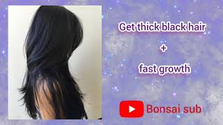 Thicker long black hair subliminal bundle 2min 800times rain version