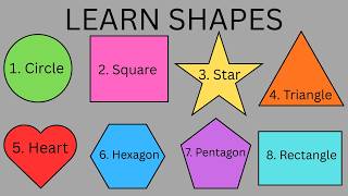 Shapes Names with Spelling 🔷 | Learn 10 Shapes for Kids | Toddler Learning Video