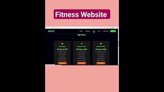 Gym Website Using HTML CSS and JavaScript #shorts