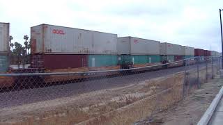 BNSF 4040 Westbound Stack Train (W/ One DPU Engine At The End) - Riverside, CA USA 5/10/2019