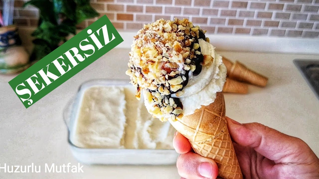 DONDURMA YAPMAK ÇOK KOLAY ❗EV YAPIMI ŞEKERSİZ KAYMAKLI, SAHLEPLİ DONDURMA🌺HOME MADE SUGAR FREE CREAM