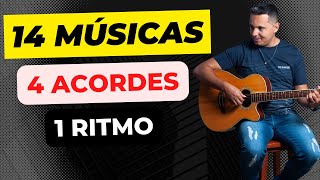 How to play 14 songs with 1 rhythm and 4 chords - Guitar Lesson