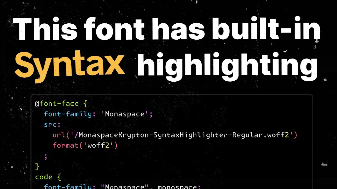 This Font Has Built-in Syntax Highlighting - YouTube