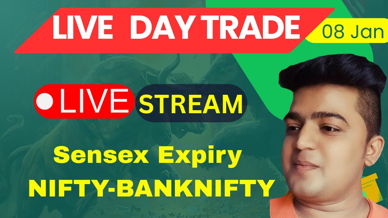SENSEX EXPIRY LIVE  DAY TRADING  & STREAMING Nifty Banknifty Sensex  | 08 JAN 2026 |