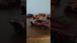 All of my orange 1/64 #hotwheels #matchbox etc #fyp #fun
