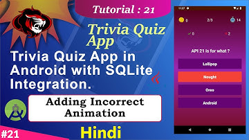 How to make Quiz App in Android Studio | Quiz App in Android | In Correct Animation Part 21