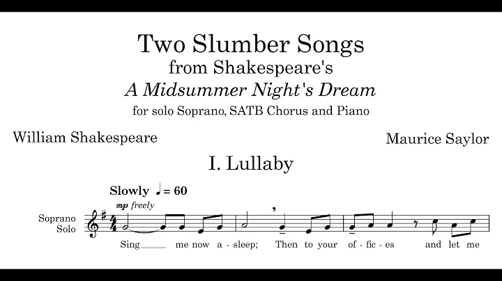 Maurice Saylor: Two Slumber Songs from Shakespeare's A Midsummer Night's Dream (2003) - 2025 Edition