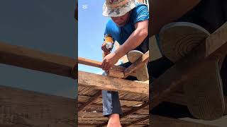 Installing Palm Leaves and Metal Roofing for a Rustic Coffee Shop