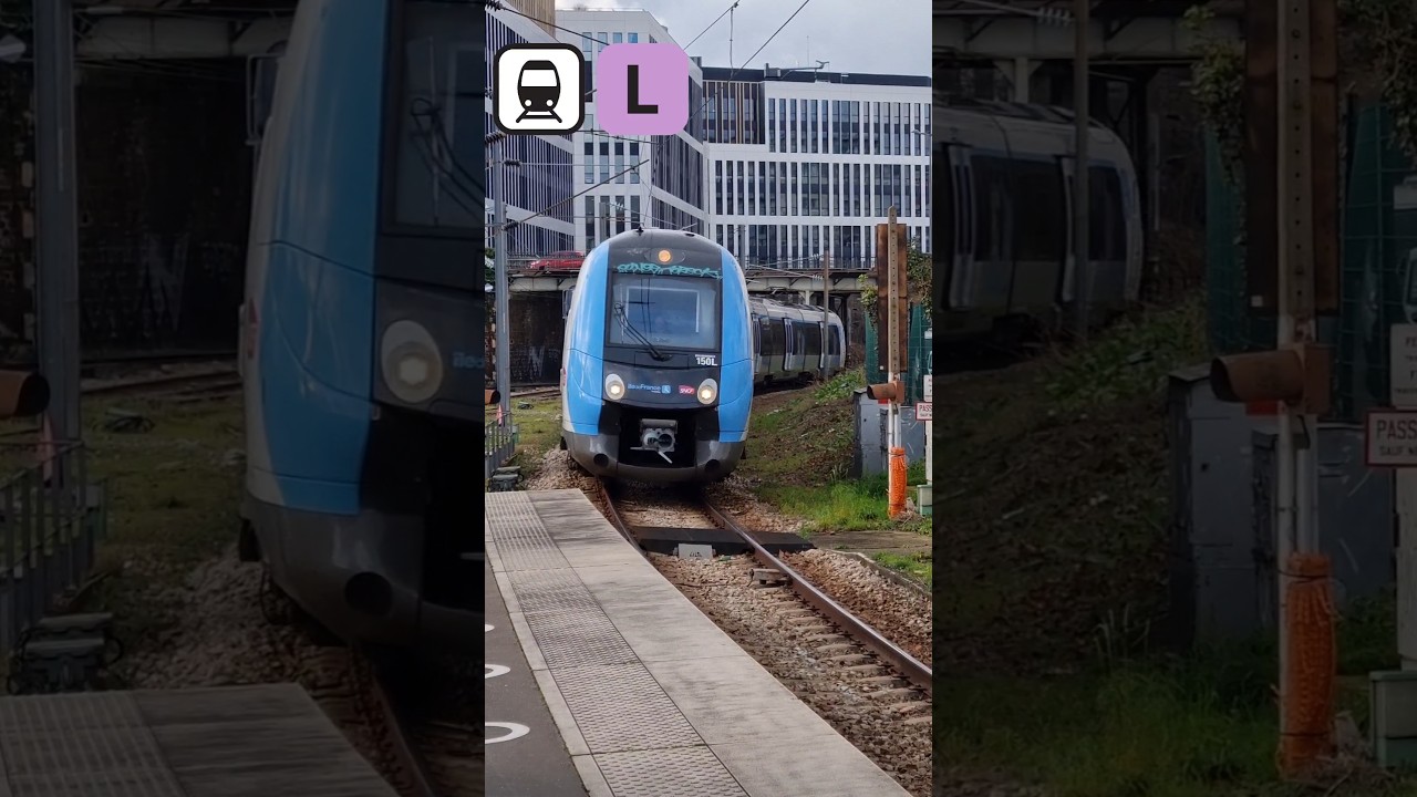 Transilien ligne L : Entrée bruyante pour une Z50000 en gare de Bécon les Bruyères 