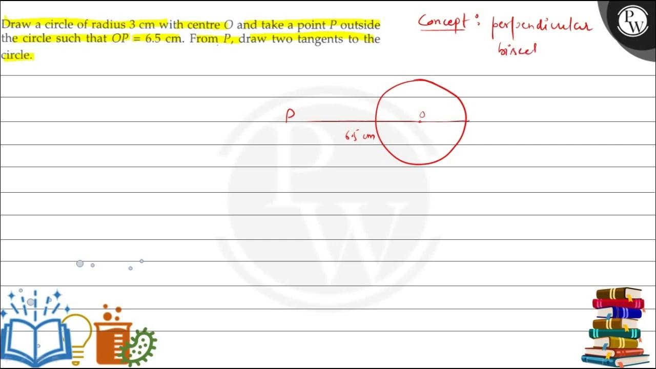 Draw a circle of radius 3 cm with centre O and take a pointoutside the