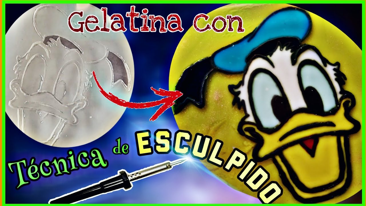 Gelatina con Técnica de ESCULPIDO / Gelatina del PATO DONALD