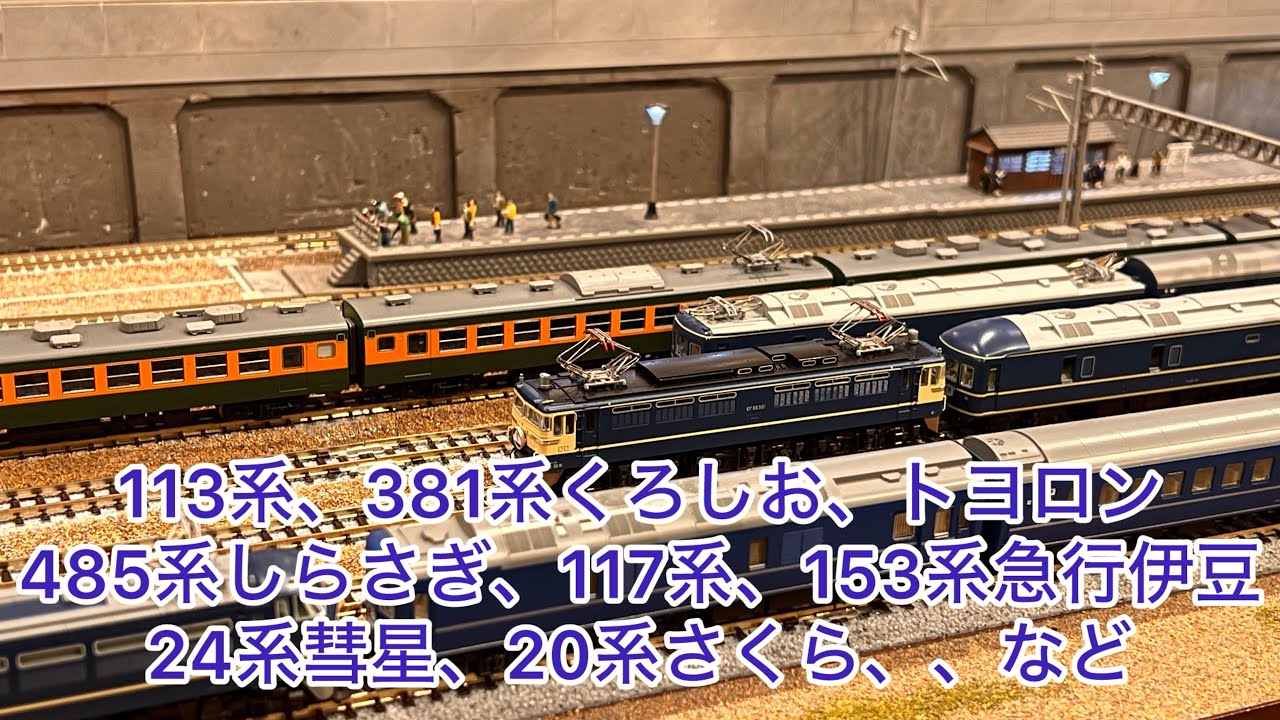 【Nゲージ】113系、381系くろしお、トヨロン、485系しらさぎ、117系、153系急行伊豆、255系、EF58牽引24系彗星、EF58牽引20系さくら、EF15牽引貨物編成、EF64牽引貨物編成