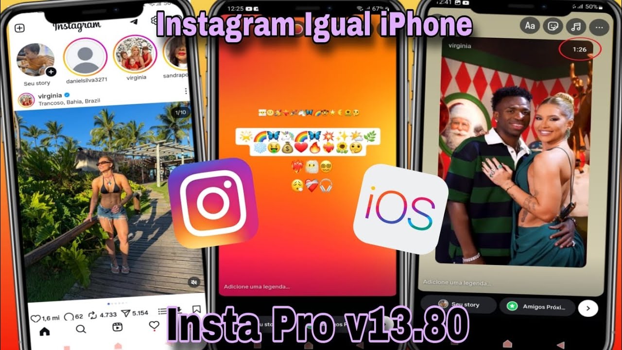 INSTA PRO ATUALIZADO 2026  INSTAGRAM estilo IPHONE com EMOJIS IOS,FONTE IOS +REPOST REELS IOS!