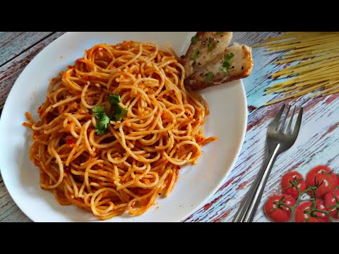 spaghetti| spaghetti with tomato sauce| Red Sauce spaghetti | Italian recipes | #foodrecipes hqdefault