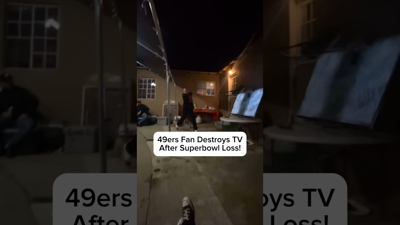 49ERS FAN BREAKS TV AFTER SUPER BOWL LOSS TO THE CHIEFS  shorts  superbowl  nfl