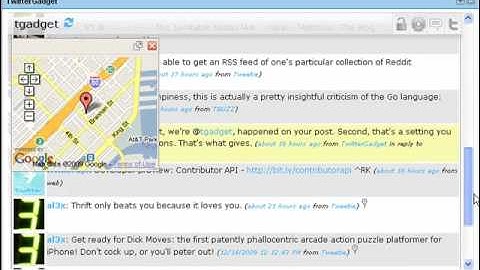 TwitterGadget Geolocation Support