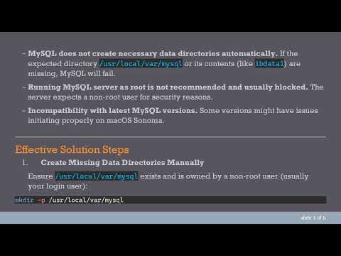 Fixing MySQL Startup Issues on Mac OS Sonoma with Homebrew