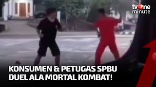 Heboh! Konsumen dan Petugas SPBU Duel Hingga Tersungkur | tvOne Minute