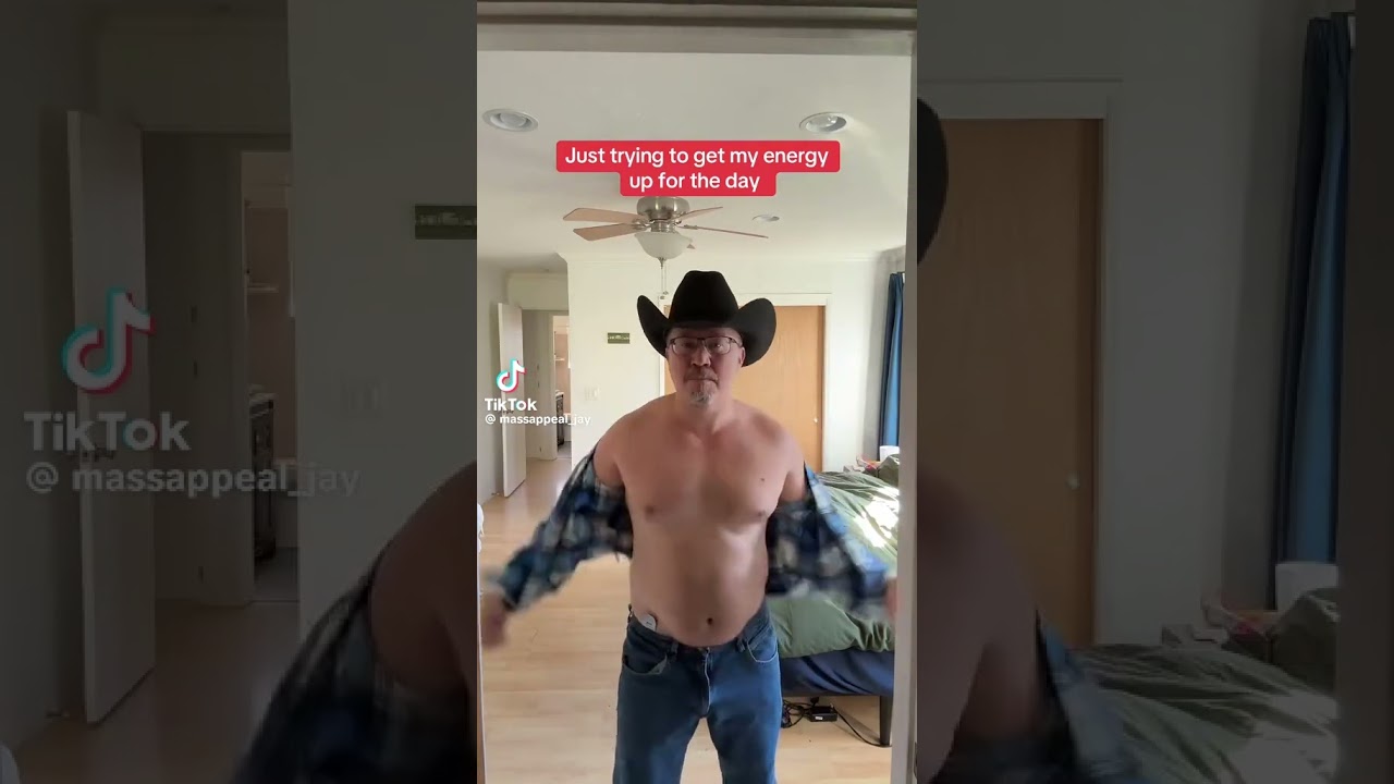 Shirt Ripping Video 58! Cowboy Daddy Casually Tears Open His Shirt To Show Body