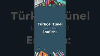 Basic Turkish Word With A Sentence. With English Translation. Ünel