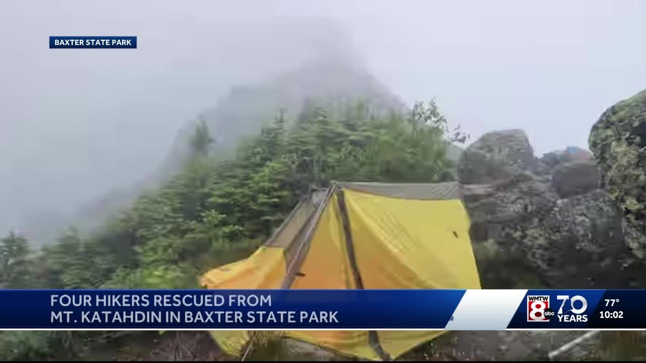 Stranded hikers rescued from Mount Katahdin - YouTube