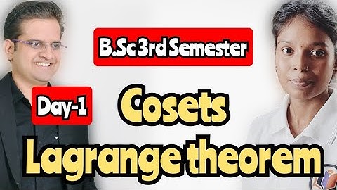 Cosets !Lagrange theorem! Day -1!#bedkdian #math #bsc3rdsemester