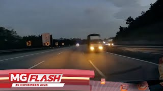 Pemandu Lori Ditahan Lawan Arus Sejauh 150 KM, Cuba Langgar MPV Polis   #MGFlash