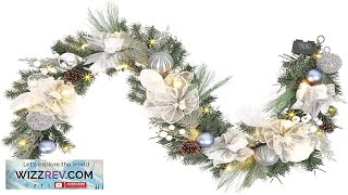 6 Ft Christmas Garland with 20 Led Lights Fireplace Wreath Stair Christmas
