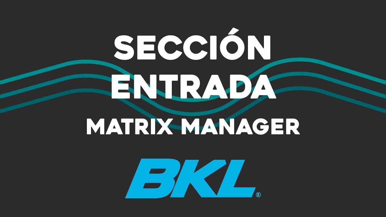 Tutorial Matrix Manager - Sección Entrada (2/4) - YouTube