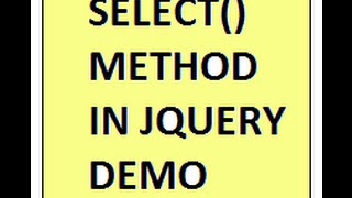 SELECT METHOD JQUERY DEMO
