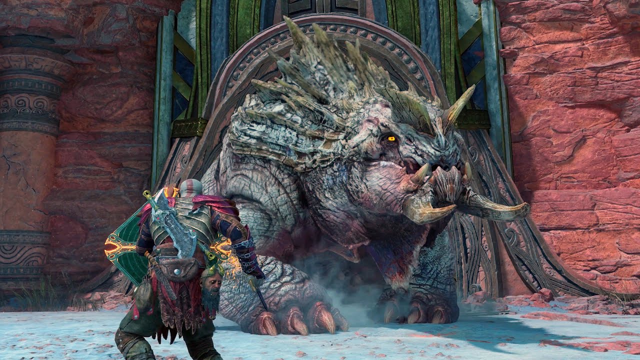 God of War Ragnarok Gravel Belly Boss Fight 4K 60FPS YouTube